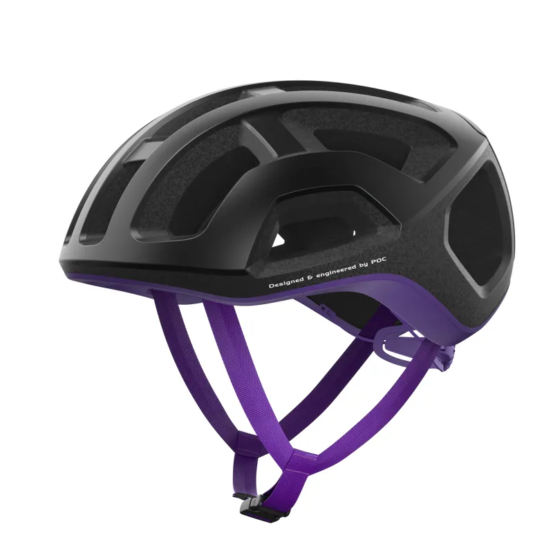 POC Ventral Lite Helmet in Uranium Black/Sapphire Purple Matt