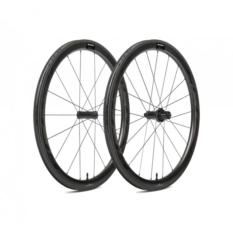 SCOPE R4 Rim Carbon Road Wheelset Black 45mm rim brake