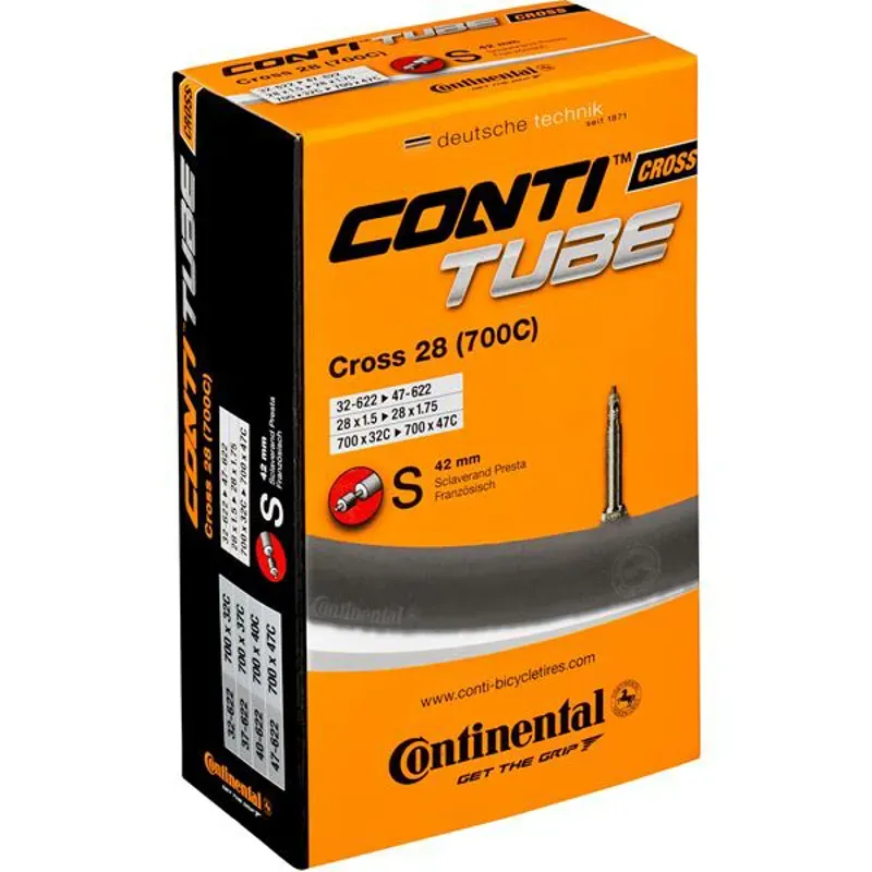 Continental Cross 28 700x32-42mm Long Valve Presta Tube in Black