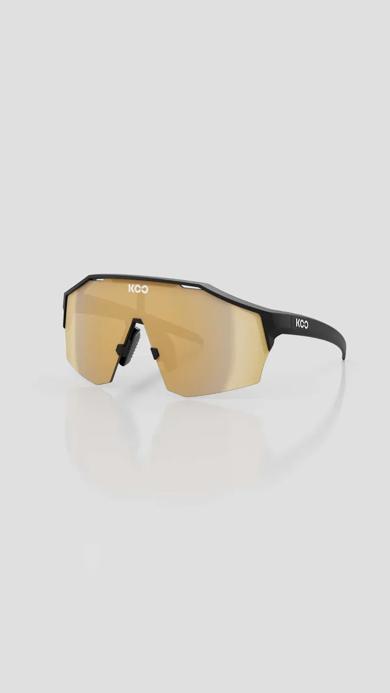 Koo Alibi Matt Black Frame Gold Mirror Lenses