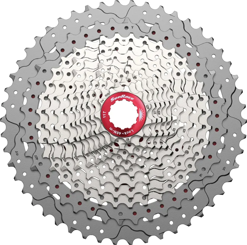 Sunrace and Sturmey Archer 11-50t 12 Speed MTB Cassette in Silver