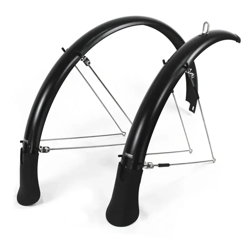 KranX FendR Pre-Assembled Full Length 55mm Mudguard Set in Black