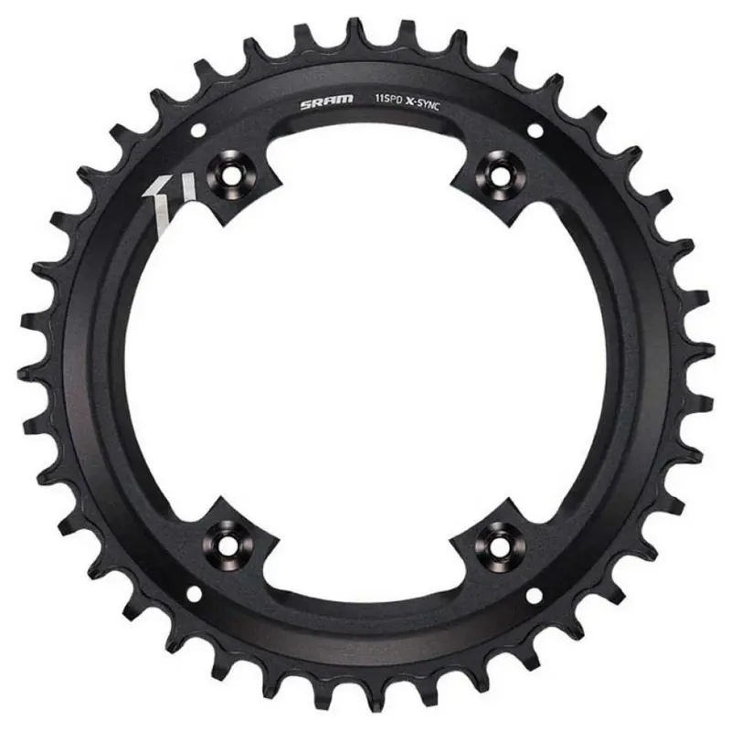 SRAM Chain Ring X-Sync 44T 11 Speed Apex1 Asymmetric 110BCD Alumblack BB30 Or Gxp: 11 spd 44t