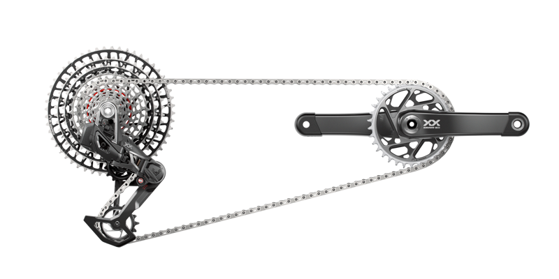 SRAM XX SL T-Type Eagle AXS 170mm Transmission Groupset in Black-1